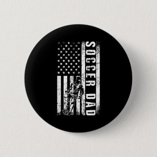Soccer Dad Usa Flag Soccer Team Fan Daddy Fathers 6 Cm Round Badge