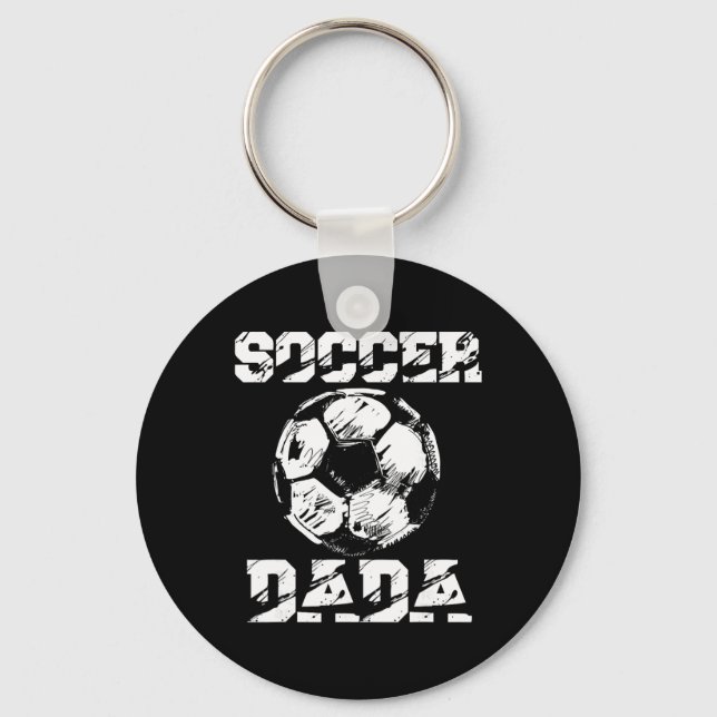 Soccer Dada Distressed Ll Funny Soccer Player Dad  Key Ring (Front)