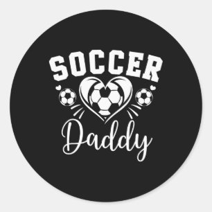 Soccer Daddy Soccer Heart Classic Round Sticker