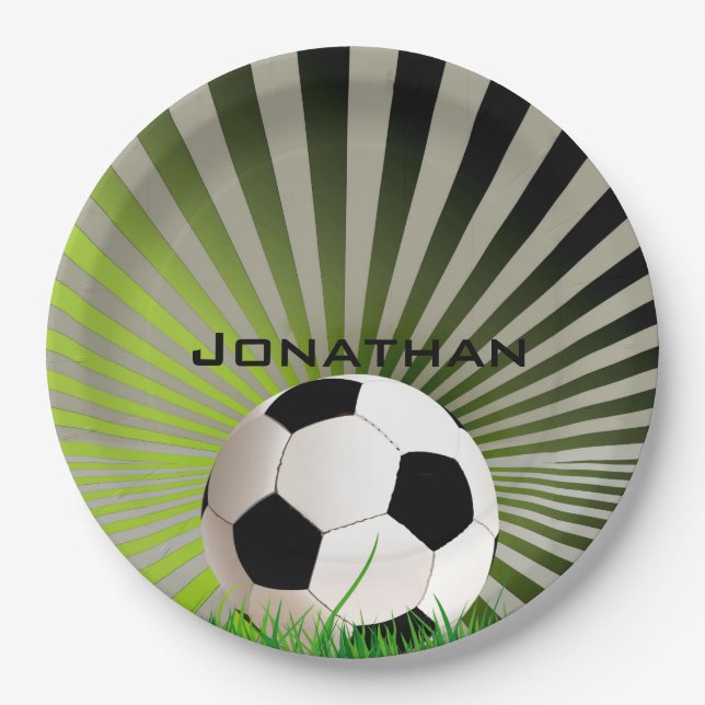 Soccer Design Paper Party Plate (Front)