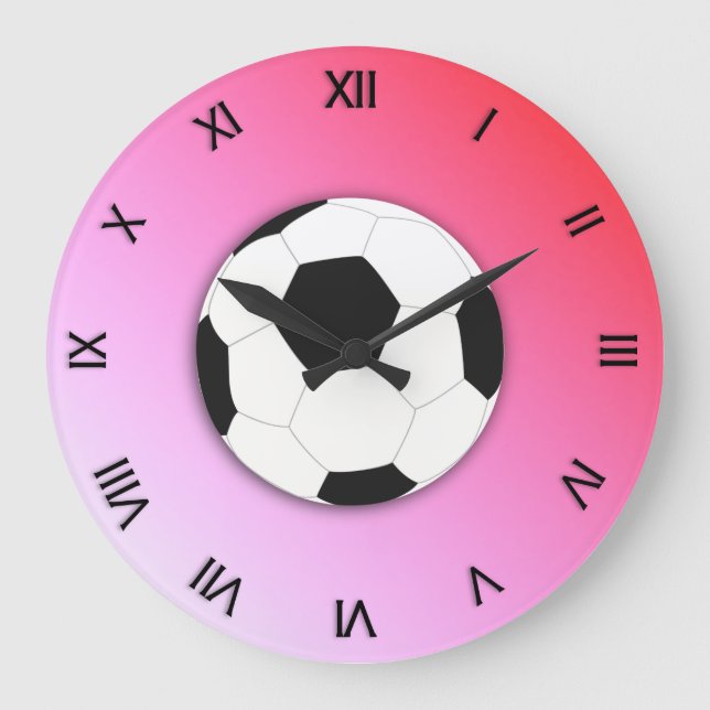 Soccer Design Sport Numerals Round or Square Large Clock (Front)