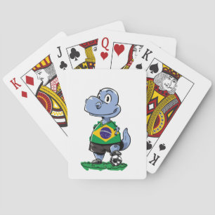 Soccer Dinosaur - Brazil Playing Cards