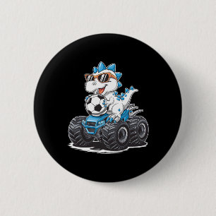Soccer Dinosaur T-rex Monster Truck Kids Boys Girl 6 Cm Round Badge