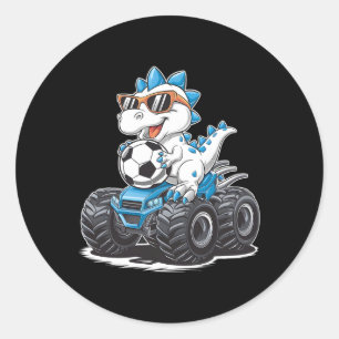 Soccer Dinosaur T-rex Monster Truck Kids Boys Girl Classic Round Sticker