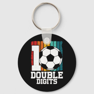 Soccer Double Digits 10 Year Old - 10th Birthday Key Ring