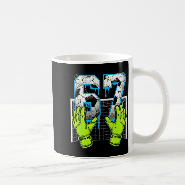 Soccer Drip 67 Six Seven Funny Gen Alpha Meme Desi Coffee Mug (Right)
