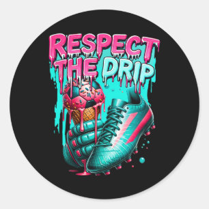 Soccer Drip Boys Ice Cream Drip Youth Respect The Classic Round Sticker