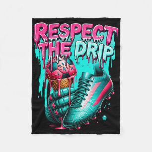 Soccer Drip Boys Ice Cream Drip Youth Respect The Fleece Blanket