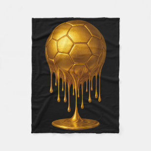 Soccer Drip Drippy Gold Spirit Wear Game Day Boys  Fleece Blanket