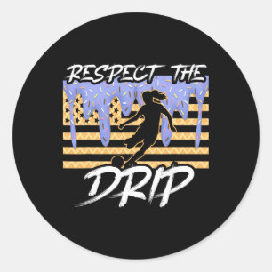 Soccer Drip Girls Dripping Ice Cream Respect The D Classic Round Sticker