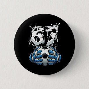 Soccer Drip Number 67 Boys Soccer Goalkeeper 67 6 Cm Round Badge