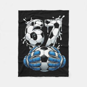 Soccer Drip Number 67 Boys Soccer Goalkeeper 67  Fleece Blanket