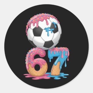 Soccer Drip Number 67 Boys Soccer Player 67 _1 Classic Round Sticker