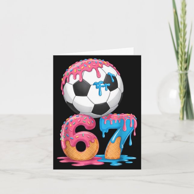Soccer Drip Number 67 Boys Soccer Player 67  Card (Front)