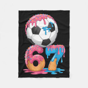 Soccer Drip Number 67 Boys Soccer Player 67  Fleece Blanket