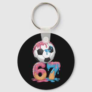 Soccer Drip Number 67 Boys Soccer Player 67 Key Ring