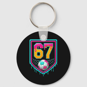 Soccer Drip Number 67 Soccer Player  Key Ring