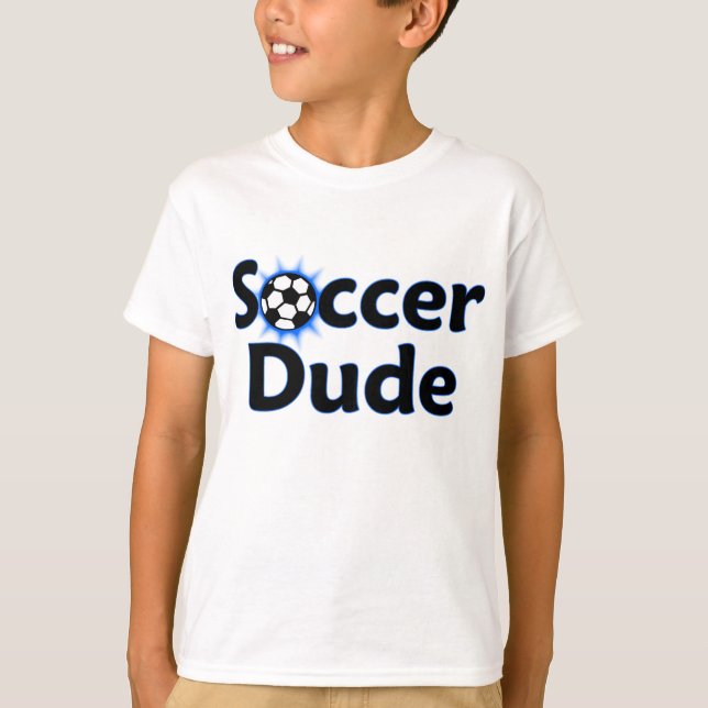 Soccer Dude Player Name/Number Kids T-Shirt (Front)