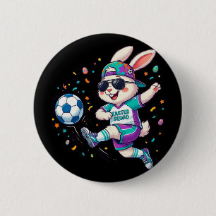 Soccer Easter Eggs Bunny Boys Kids Easter Bunny Ea 6 Cm Round Badge