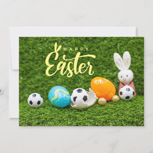Soccer Easter holiday greeting player Card (Front)