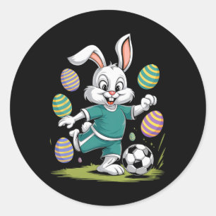 Soccer Easter Shirt Boys Kids Easter Bunny Soccer Classic Round Sticker