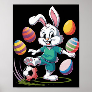 Soccer Easter Shirt Boys Kids Easter Bunny Soccer Poster
