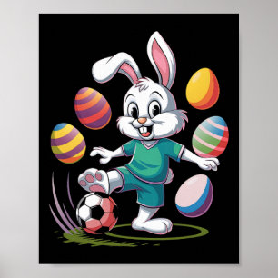 Soccer Easter Shirt Boys Kids Easter Bunny Soccer Poster