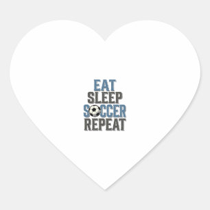 Soccer Eat Sleep Repeat Vintage Typography Shirt_1 Heart Sticker