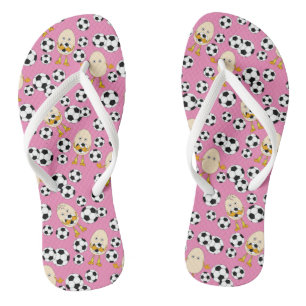 Soccer Egghead Pattern Socks Thongs