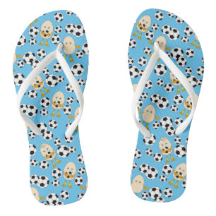 Soccer Egghead Pattern Socks Thongs