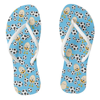 Soccer Egghead Pattern Socks Thongs