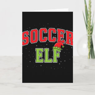 Soccer Elf Christmas Family Matching Group Xmas Card