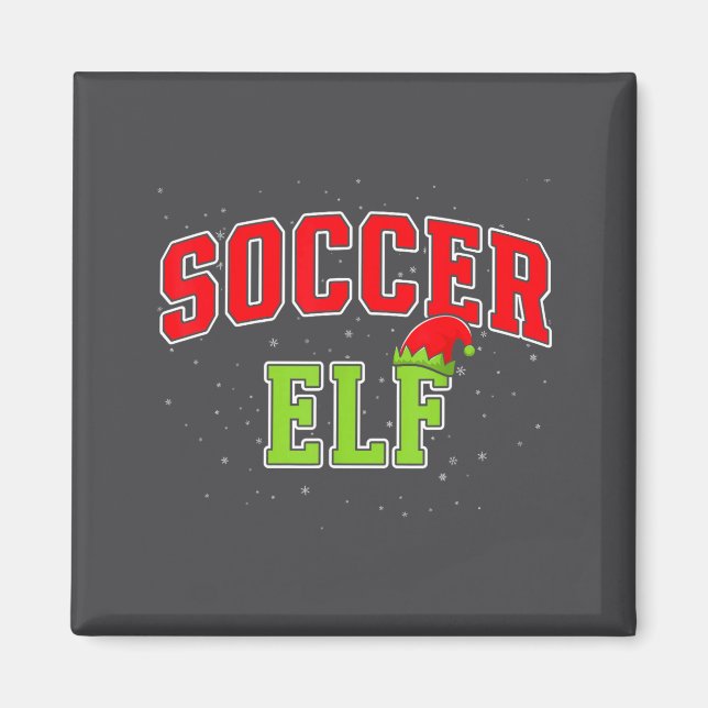 Soccer Elf Christmas Family Matching Group Xmas  Magnet (Front)