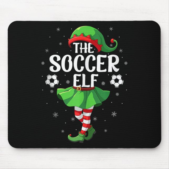Soccer Elf Christmas Girls Women Elf Squad Xmas Fa Mouse Pad (Front)