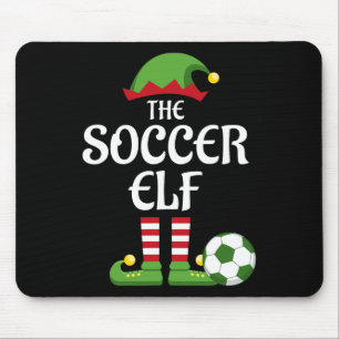 Soccer Elf Family Matching Group Christmas Sporty Mouse Pad