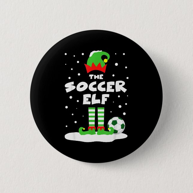 Soccer Elf Matching Group Family Holiday Christmas 6 Cm Round Badge (Front)