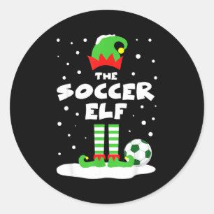 Soccer Elf Matching Group Family Holiday Christmas Classic Round Sticker