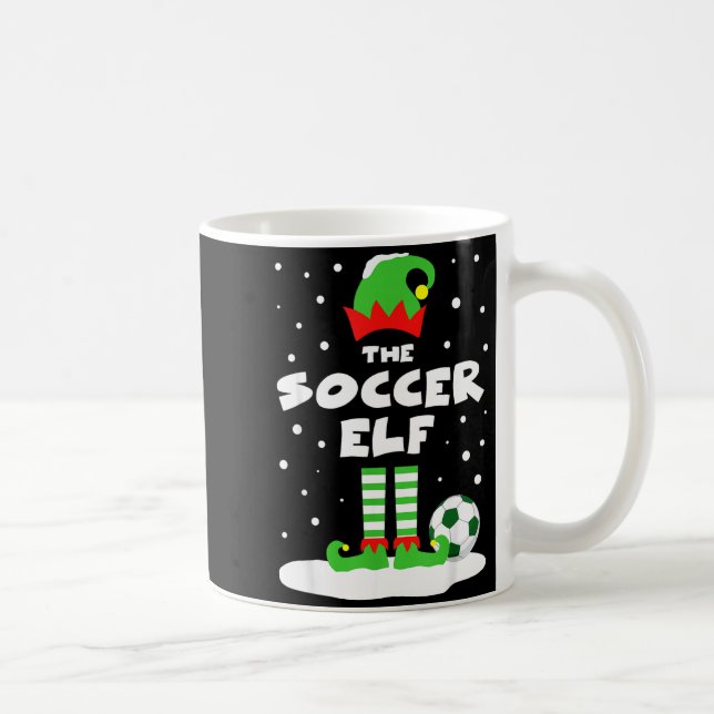 Soccer Elf Matching Group Family Holiday Christmas Coffee Mug (Right)