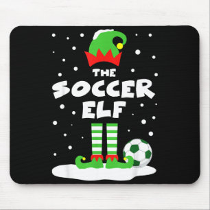 Soccer Elf Matching Group Family Holiday Christmas Mouse Pad