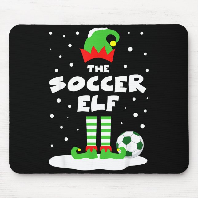 Soccer Elf Matching Group Family Holiday Christmas Mouse Pad (Front)