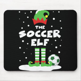 Soccer Elf Matching Group Family Holiday Christmas Mouse Pad