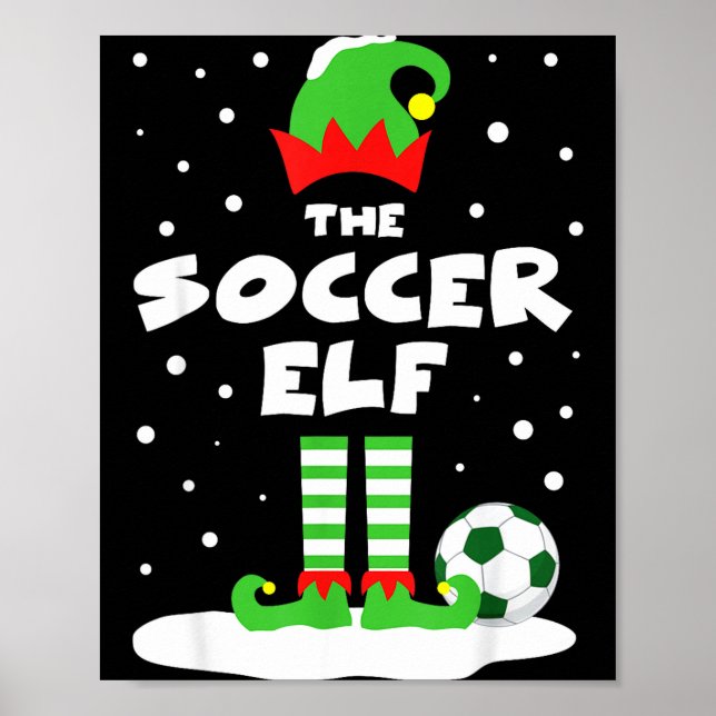 Soccer Elf Matching Group Family Holiday Christmas Poster (Front)