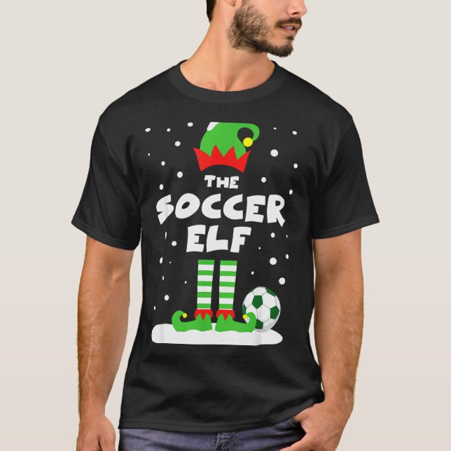 Soccer Elf Matching Group Family Holiday Christmas T-Shirt (Front)