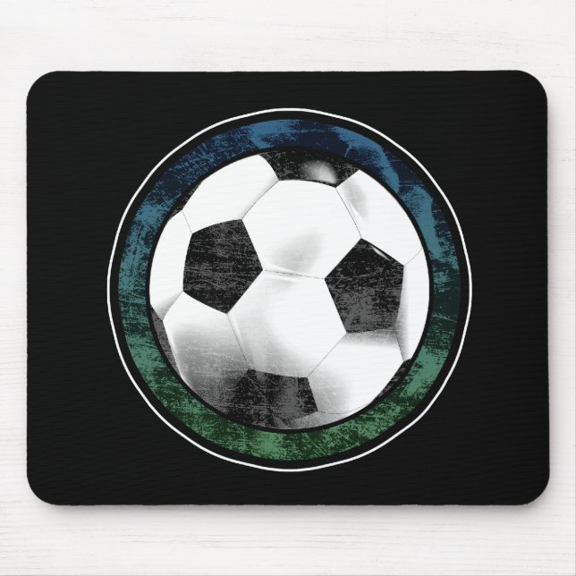 Soccer Emblem Blue Green Mousepad (Front)