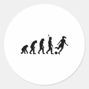 Soccer Evolution Play Like A Girl  Classic Round Sticker