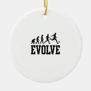 Soccer Evolution Vintage Vector Shirt Design_1 Ceramic Ornament