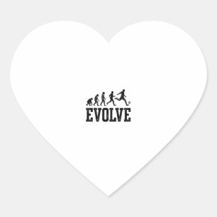 Soccer Evolution Vintage Vector Shirt Design_1 Heart Sticker