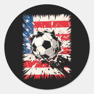 Soccer Explosion Cool Clash For Sport Fans And Pla Classic Round Sticker