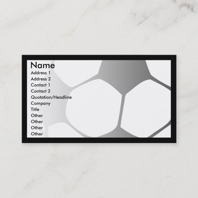 soccer fade business card (Front)