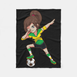 Soccer Fan Jamaica Jamaican Flag Girl Fleece Blanket